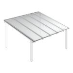 Polycarbonat-Stegplatten Dach klar komplett, freistehend, Breite bis 5,06 m x Tiefe bis 4 m, Profile blank